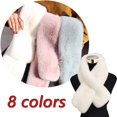 thumbnail image 2 of Bufanda de piel sintética de conejo para mujer, redecilla cruzada de felpa suave, gruesa, informal, para otoño e invierno, 2022 Fivean unisex, 2 of 2