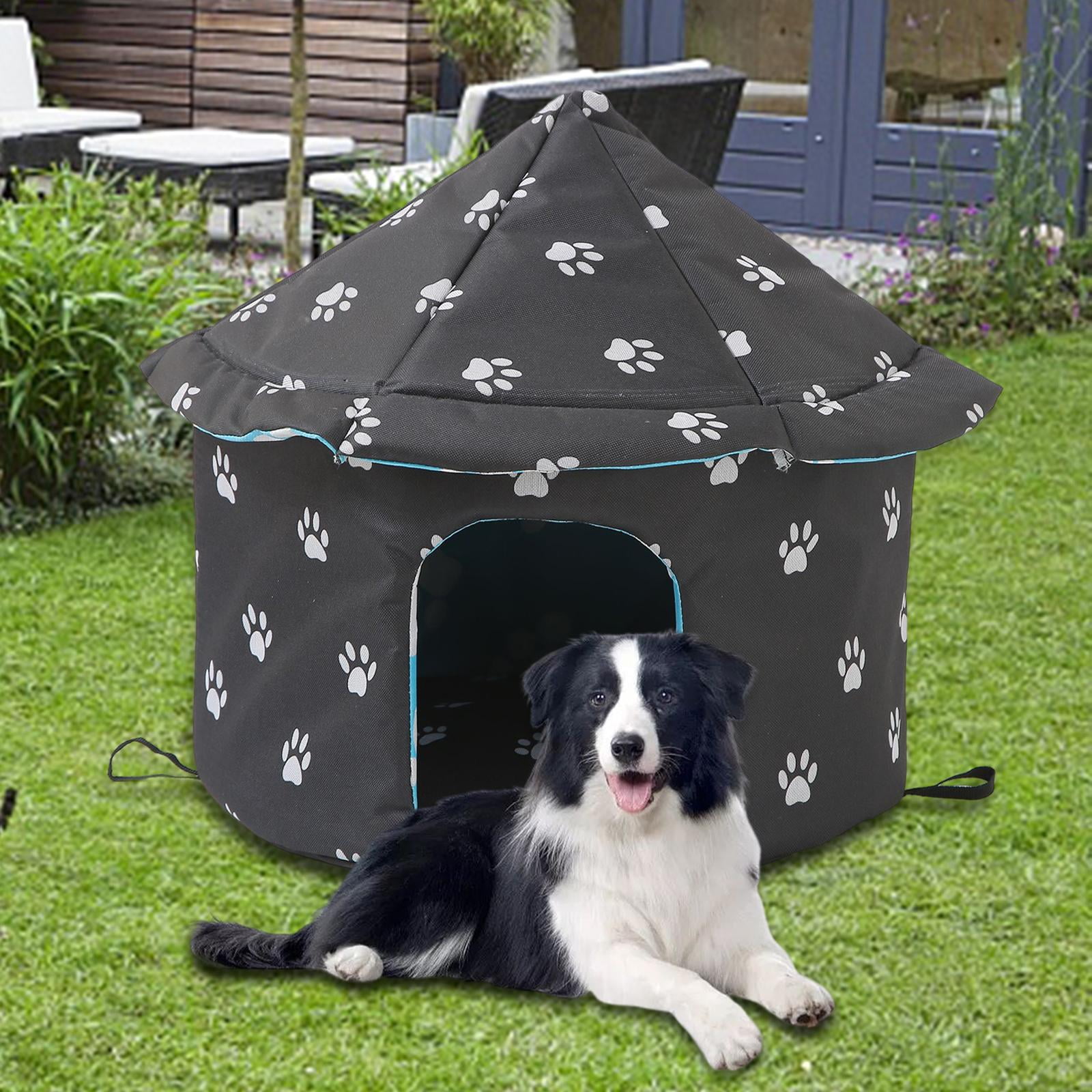 Outdoor Feral Cats Warm House, Waterproof Washable Winter Warm Pet Supplies Furniture Bed Cave Foldable Stray Cats Shelter Pet House Kennel Round l Size black