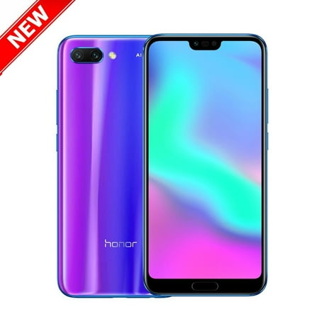 Blue Ultra Slim Cellular Phone - New Honor 10 COL-L29 128GB Dual SIM GSM Factory Unlocked 4G LTE 5.84