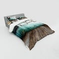 thumbnail image 3 of Ambesonne Vintage Bedding Set 3 Pcs, Old Room Wooden, Twin, Green and Brown, 3 of 3