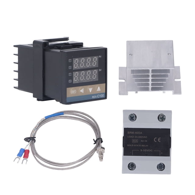 Seedling Heat Mat With Digital Thermostat Combo Set Digital PID Thermostat Fast Seedling Heat Mat Accurate Heater Temperature Controller With SSR K Thermocouple White Heat Sink 100
