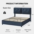 thumbnail image 5 of 4 EVER WINNER Queen Bed Frame, Queen Size Bed Frame with Headboard, Boucle Bed Frame with Removable Pillow Upholstery, No Box Spring Required, Easy Assembly, Navy Blue, 5 of 6