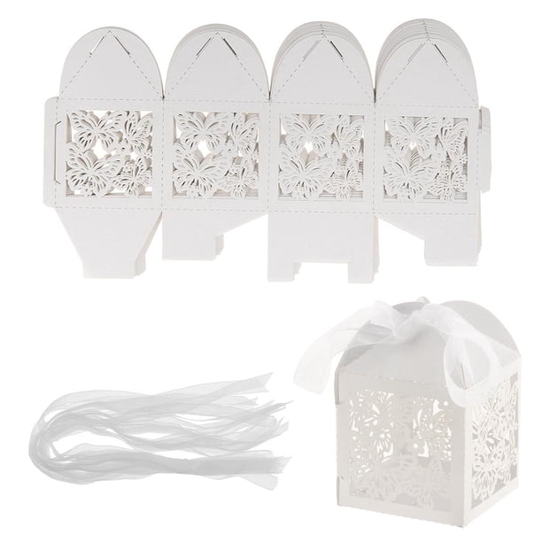 Paquete De 20 Piezas De Cajas De De Mariposa De Papel Hueco Con Cinta Para La De Navidad Yuyangstore Cajas de regalos de dulces de boda