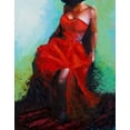 thumbnail image 2 of Green, Jenny 12x14 Gold Ornate Wood Framed with Double Matting Museum Art Print Titled - Lady in Red, 2 of 4