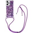 thumbnail image 5 of for Xiaomi Poco F5 5G Clear Case with Crossbody Lanyard, Glitter Sparkly Bling Quicksand with Detachable Adjustable Shoulder Neck Strap Cover Cases for Xiaomi Poco F5 5G QKG Purple, 5 of 14