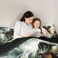 thumbnail image 5 of Manfei Wildlife Dinosaur 2pcs Bedding Comforter Set,Jungle Animal Twin Comforter Sets,Botanical Plants Breathable Bedding Set,Microfiber Boys Bedroom Decor,Reversible, 5 of 8