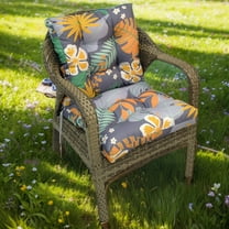 TOPCHANCES Tufted Outdoor/Indoor Seat/Back Chair Cushion, Waterproof Non-slip Anti-fading Deep Seat Chair Cushions, Outdoor Dining Chair Cushion for Patio Furniture