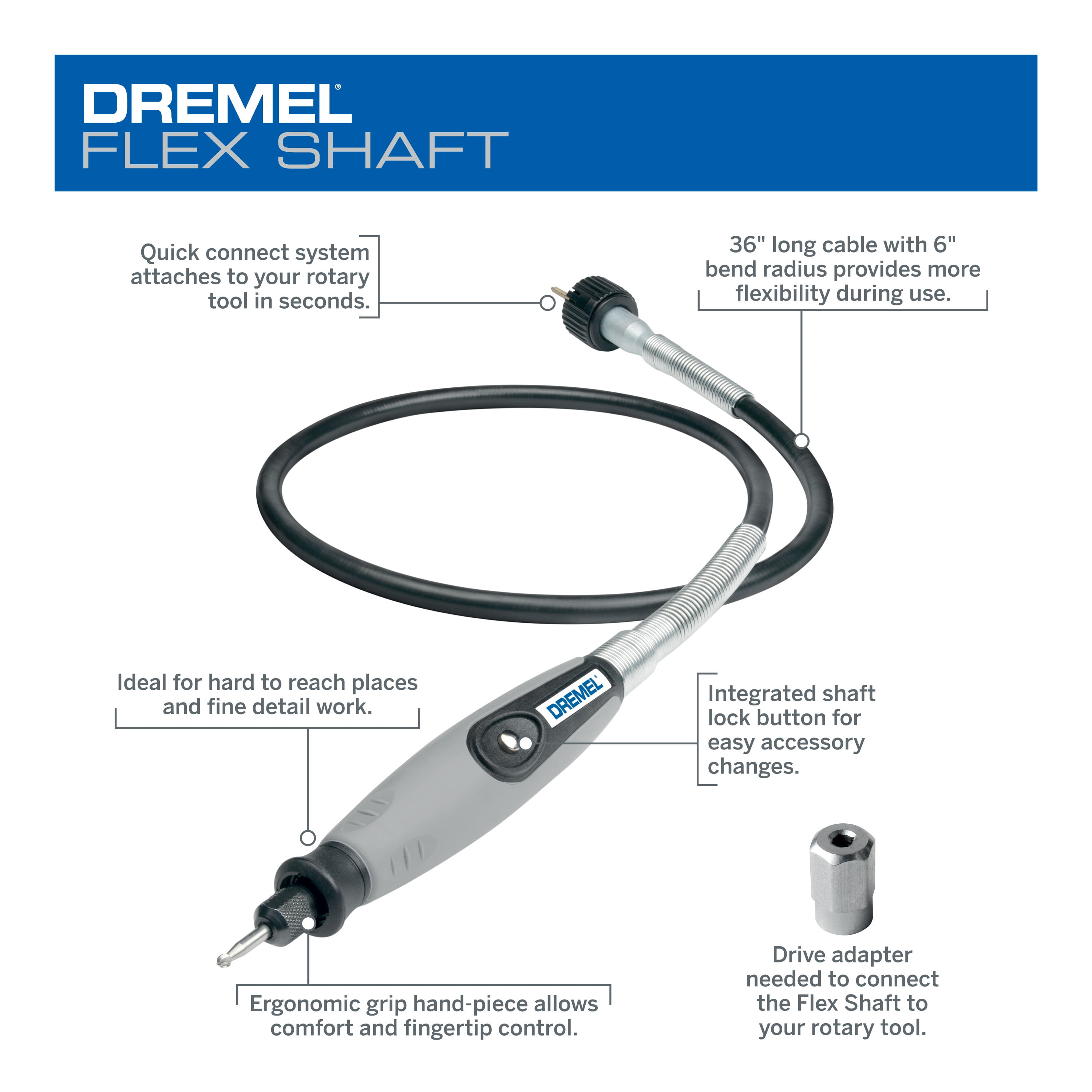 Dremel Flex Shaft Rotary Tool Attachment with Comfort Grip 3D model