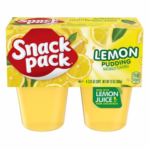 Pack of 2 - Snack Pack Lemon Flavored Pudding Cups 13 OZ Packaging May Vary
