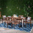 thumbnail image 2 of Noble House Jackson 7 Piece Outdoor Dining Set in Brown and White, 2 of 19
