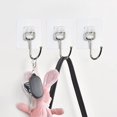 thumbnail image 5 of Large Adhesive Hooks 33Ibs (Max), Applicable to Kitchen, Bathroom, Home and Office, Multifunctional Wall Hooks Waterproof, Oilproof and Rust Proof, 6 Pack, 5 of 5