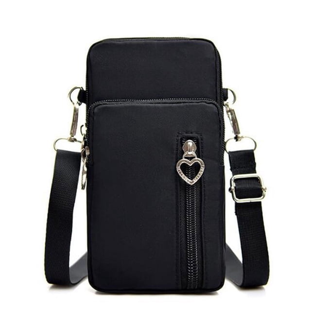 Nvzi Cartera tipo brazalete para teléfono móvil tipo bandolera (negra)