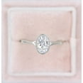 thumbnail image 3 of solitaire jewels 1.5CT Bezel Set Oval Moissanite Engagement Ring For Women, 14K White Gold Plating Over Silver, D Color VVS Clarity, 3 of 5