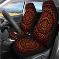 thumbnail image 2 of Yuyamidu Orange Mandala Car Seat Covers Full Set 14 Pack with Steering Wheel Cover,Seat Belt Covers Cup Holder with Keychain,Novelty Automotive Protector Set Unverisal Fit Cars SUV Turcks, 2 of 7