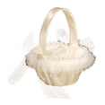 thumbnail image 1 of Cesta de flores para niña de la boda, cesta de flores de encaje, elegante cesta de flores de satén para Estilo B, 1 of 9