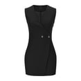 thumbnail image 5 of Womens Blazer Jumpsuits Shorts, Formal Dress V Neck Sleeveless Button Wrap Trendy Business Office Work Rompers Clothes Black XL, 5 of 7