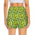 thumbnail image 4 of Vsdgher Watercolor Kiwi Fruits Summer Print Women's Running Double Layer Shorts High Waisted with Pockets Elastic Yoga Workout Athletic Gym Sports, 4 of 8
