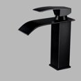 thumbnail image 1 of Grifo de baño JAMW con caño de cascada negro de latón 1 pieza grifo de lavabo de un solo orificio Sencillez, 1 of 4