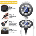 thumbnail image 3 of Solar Ground Lights for Outdoor Garden, 4-Pack Waterproof LED Disk Lights for Pathway, Yard, Driveway, Walkway and Patio, Landscape Lights with Gunmetal Stainless-Steel Casing, 3 of 9