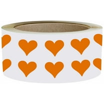 Royal Green Heart Mini Sticker 1/2 inch Label Roll for Stationery, Gift Packaging, and Party Favors in Orange (13mm) - 1250 Pack