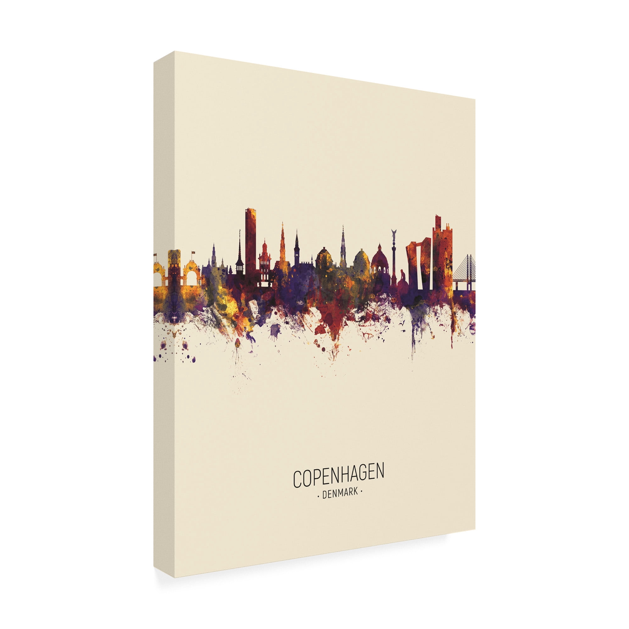 Trademark Fine Art 'Copenhagen Denmark Skyline Portrait III' Canvas Art by Michael Tompsett