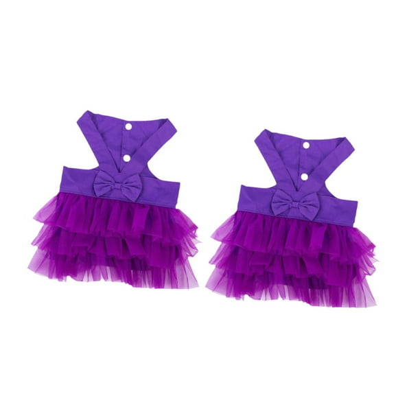 Vestidos para perros y mascotas, falda para cachorros, ropa de verano para perros pequeños y niñas, suministros transpirables para mascotas con lazo, Violeta