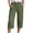 Army Green, variant on Women's Plus Size Capri Pants High Waisted Wide Leg Loose Fit Summer休闲裤 with Pockets Drawstring Elastic Waist Solid Color