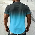 thumbnail image 5 of JULMCOMO Men's Shirts Ombre Gradient Crew Neck Short Sleeve Loose Fit Casual T Shirt Breathable Soft Comfy Summer Classic Tees Purple XL, 5 of 5