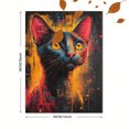thumbnail image 3 of Qisvanset 12x16 Inch Savannah Cat Pop Art Canvas Wall Art, Creative Animal Portrait Decor for Living Room Home, 3 of 8