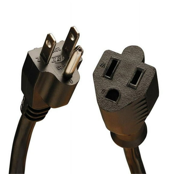 15 ft. Heavy-Duty Power Extension Cord Black