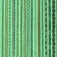 thumbnail image 1 of Ahgly Company Machine Washable Indoor Square Abstract Turquoise Blue Modern Area Rugs, 4' Square, 1 of 4