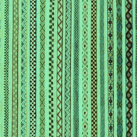 Ahgly Company Machine Washable Indoor Square Abstract Turquoise Blue Modern Area Rugs, 5' Square