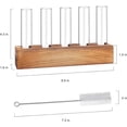 thumbnail image 2 of Plant Propagation Station, Plant Terrarium with Wooden Stand, Plant Pots for Hydroponics, Small Birthday Gardening Gifts for Women Mom Plant Lovers Unique - 5 Glass Test Tubes Vases, 2 of 5