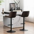 thumbnail image 6 of YOUNIKE Swivel Bar Stools Set of 2 Adjustable Leather Counter Barstool, Brown, 6 of 8