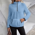 thumbnail image 5 of KICILVS Womens Fleece Half Zip Pullover with Front Kangaroo Pocket Cozy Warm Winter Casual Daily Loungewear Tops, 5 of 7