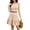 Khaki, variant on Long Sleeve Dresses for Women Long Sleeve Ribbed Knit Mini Dress - Crew Neck Ruffle Hem Bodycon Dress (Without Belt) for Fall & Winter Office Wear