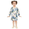 thumbnail image 2 of Girls' long-sleeved dress Embroidered Ball and Butterfly Girls' A-line dress with ribbed cuffs Soft and comfortable, 2 of 6