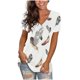 thumbnail image 2 of Puntoco Moda Mujer Verano Cuello En V Manga Corta Estampado Casual Camiseta Blusa Puntoco Puntoco-5206, 2 of 6
