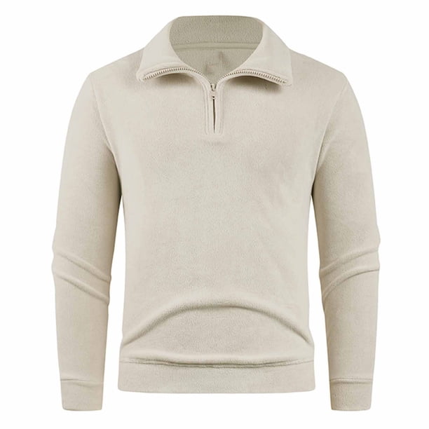 pstuiky camisas de manga larga para hombre, Abrigo informal de manga larga con media cremallera y cuello de solapa para hombre, chaquetas informales, abrigos de polar top de hombre xxxxl