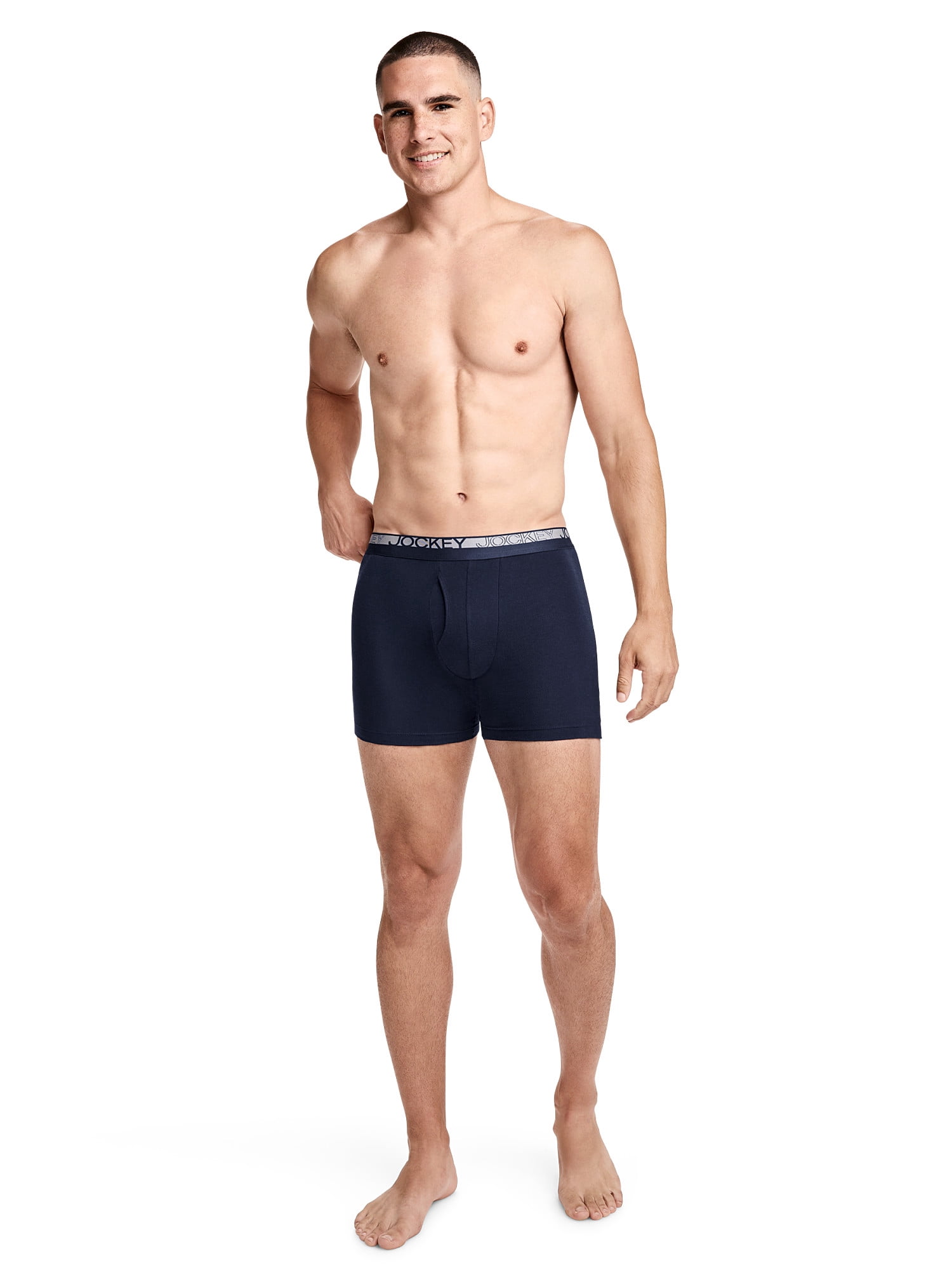 Jockey Essentials Durable 100% Cotton 6" Boxer Brief - 4 Pack