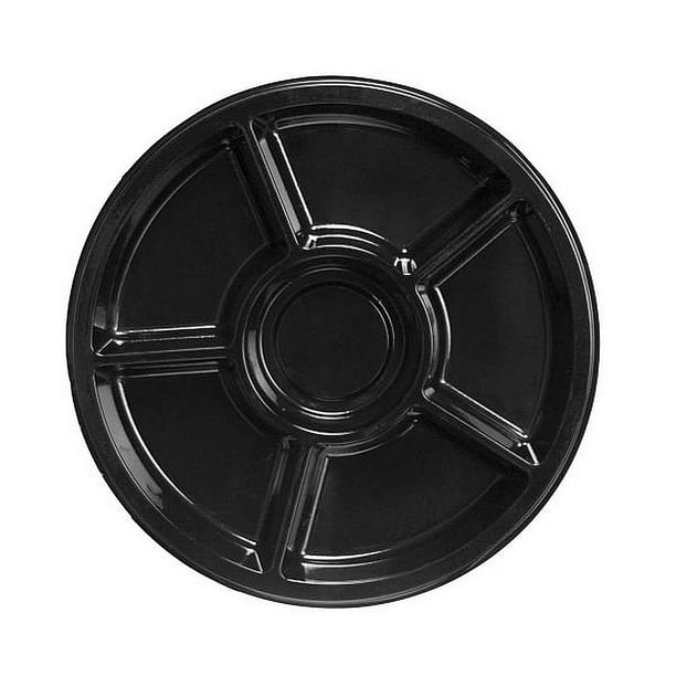 1 Party Essentials 12" Soft Plastic Divided Tray Black Walmart
