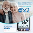 thumbnail image 5 of Tensiómetro de brazo, brazalete de 23 a 43 cm, apto para brazos medianos y grandes, kit digital automático y preciso para uso doméstico, monitor de presión arterial con modo para 2 usuarios, 4 pilas a, 5 of 5