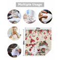 thumbnail image 5 of Beige Christmas Snowman Cloth Napkins Set of 8, Xmas Truck Poinsettia Flower Snowflake Washable Reusable Dinner Cocktail Napkin for Kitchen Party Wedding Banquet Holiday Baby Shower Table Decor, 5 of 7
