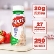 BOOST 20g High Protein Nutritional Drink Shakes, Creamy Strawberry, 8 fl oz, 15 Pack