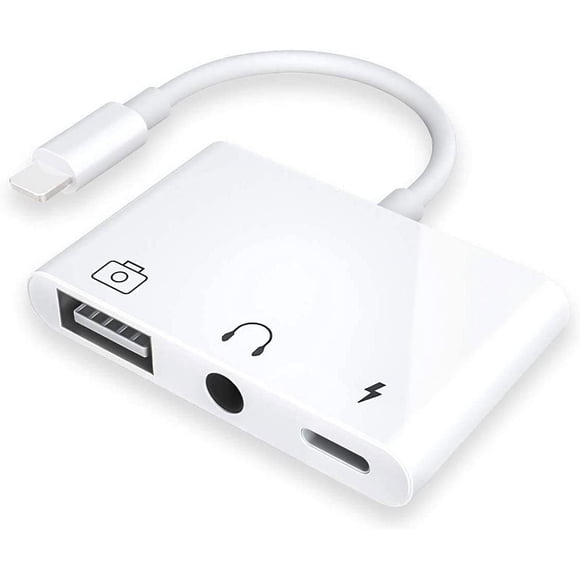 USB 3 Camera Adapter,3 in 1 USB Female OTG Adapter with Charging and 3.5mm Headphone Audio Jack Splitter for iPhone/iPad,Support USB Flash Drive,MIDI Keyboard