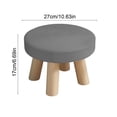 thumbnail image 3 of Topukaiba Round Stool Backless Counter Height Stool Solid Wood Legs Upholstered Seat Vanity Stool for Living Room Bedroom Makeup Desk Entryway Kids Stool, 10.6"x6.7", Gray, 3 of 6