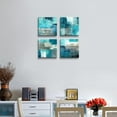thumbnail image 6 of Abstract Wall Art Canvas Turquoise and Grey Abstract Art Painting Canvas Artwork Contemporary Wall Art for Bathroom Bedroom Living Room Kitchen Wall Decor 12" x 12" x 4 Pieces Canvas Prints, 6 of 6