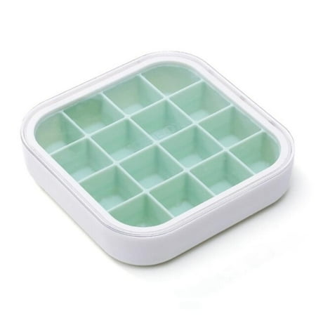 

16 Holes Ice Cube Maker Trays With Lids For Freezer Ice Cream Cold Drinks Whiskey Cocktails Kitchen Tools Accessories Ice Mold|Ice Cream Tubs(green)