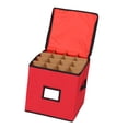 thumbnail image 2 of Caja de almacenamiento de adornos navideños Contenedor de almacenamiento de decoraciones navideñas Rojo 12x12 pulgadas Gran capacidad Plegable con, 2 of 9