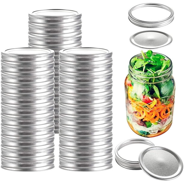 DabuLiu 72 PCS /36 Set Canning Lid and Rings, 3.3 Inch Wide Mouth Mason
